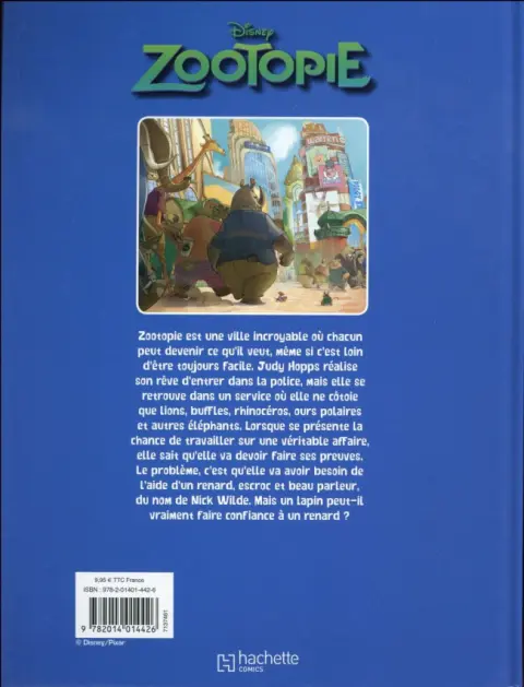 Verso de l'album Zootopie 1 La BD du film