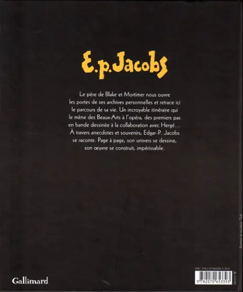 Verso de l'album Un opéra de papier - Les mémoires de Blake et Mortimer