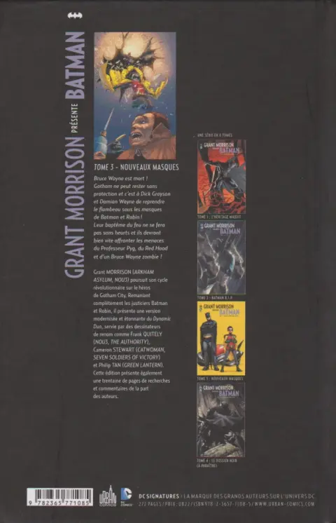 Verso de l'album Batman Tome 3 Nouveaux masques