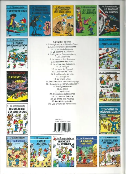 Verso de l'album Le Scrameustache Tome 10 Le prince des galaxiens