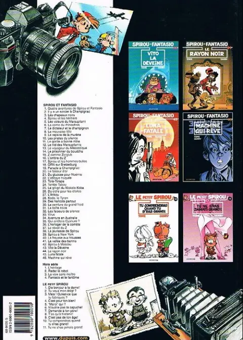 Verso de l'album Spirou et Fantasio Tome 3 Les chapeaux noirs