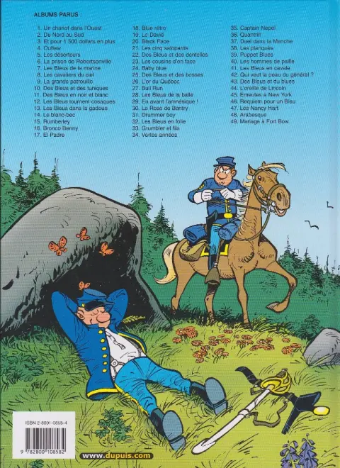 Verso de l'album Les Tuniques Bleues Tome 1 Un chariot dans l'Ouest