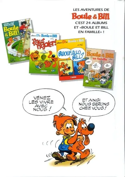 Verso de l'album Boule & Bill Bill a du cachet
