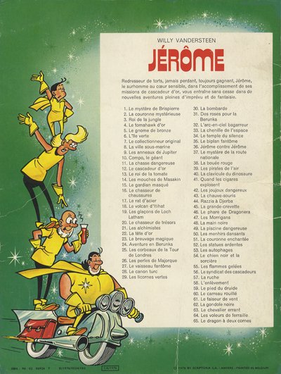 Verso de l'album Jérôme Tome 65 Le dragon à deux cornes