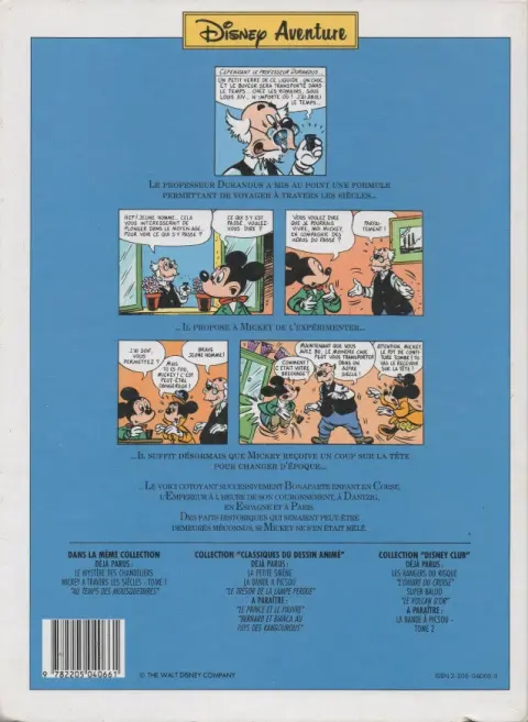 Verso de l'album Mickey à travers les siècles Tome 14 Mickey au temps de Napoléon