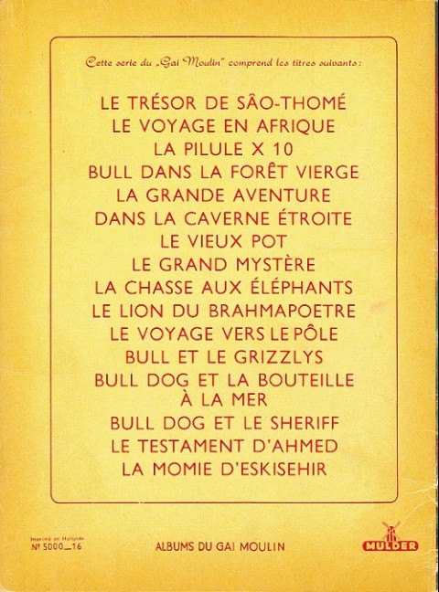 Verso de l'album Bull Dog Tome 16 La momie d'Eskisehir