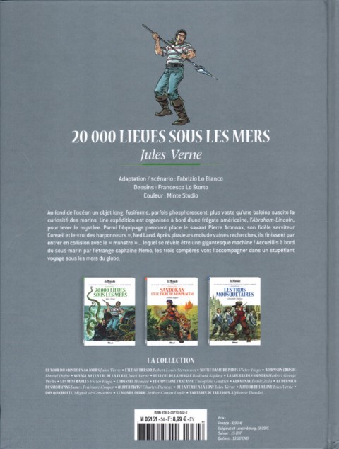 Verso de l'album Les Grands Classiques de la littérature en bande dessinée Tome 34 20 000 Lieues sous les Mers