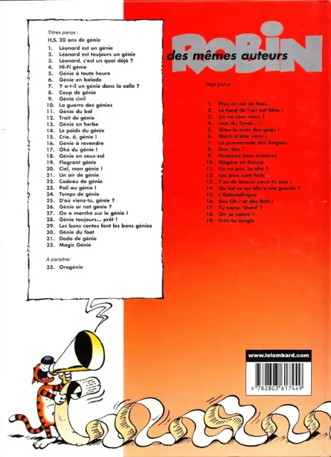 Verso de l'album Léonard Tome 32 Magic Génie