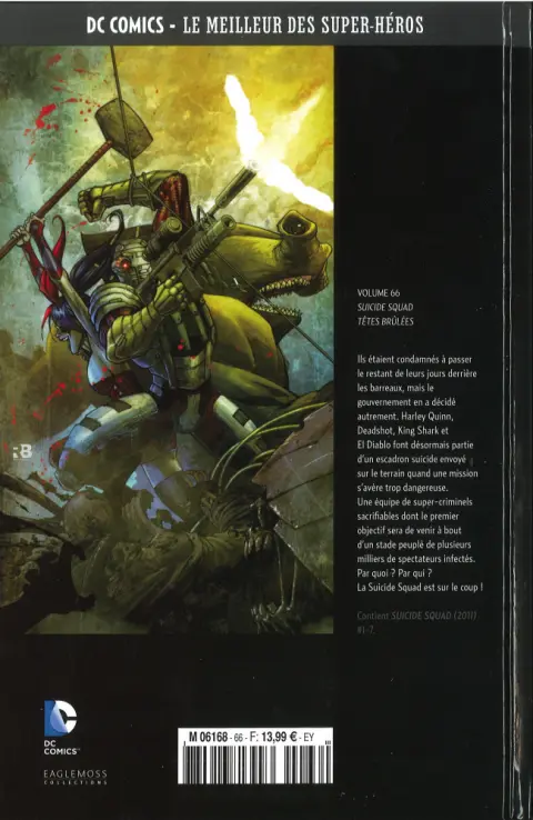 Verso de l'album DC Comics - Le Meilleur des Super-Héros Volume 66 Suicide Squad - Têtes Brulées