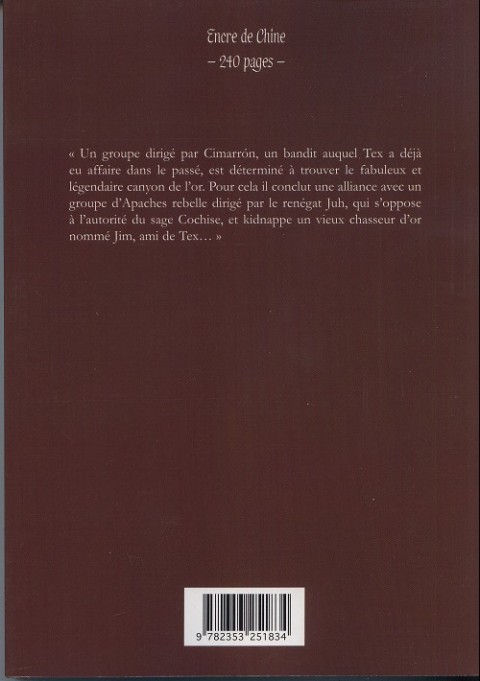 Verso de l'album Tex (Spécial) Tome 20 Canyon Dorado