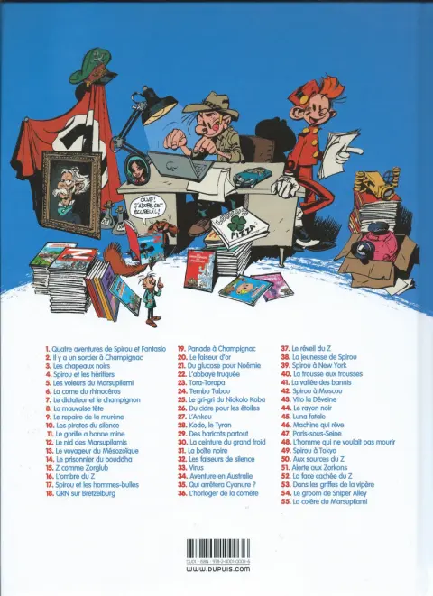 Verso de l'album Spirou et Fantasio Tome 1 4 aventures de Spirou et Fantasio