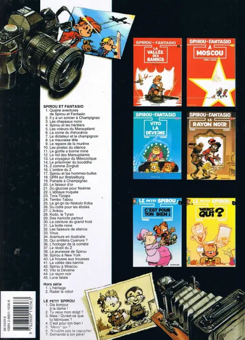 Verso de l'album Spirou et Fantasio Tome 33 Virus