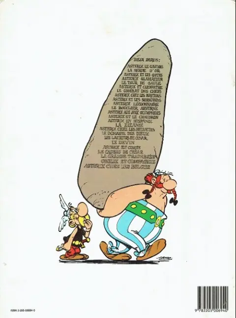 Verso de l'album Astérix Tome 20 Astérix en Corse