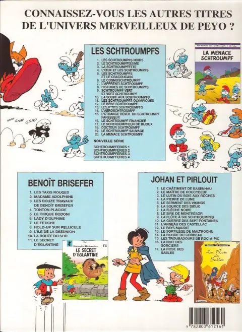 Verso de l'album Les Schtroumpfs Tome 18 Docteur schtroumpf