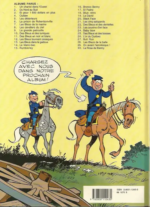 Verso de l'album Les Tuniques Bleues Tome 24 Baby Blue