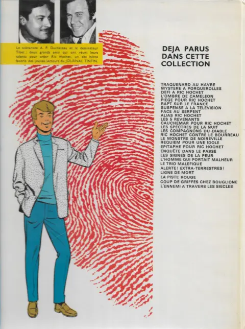 Verso de l'album Ric Hochet Tome 25 Coups de griffes chez Bouglione