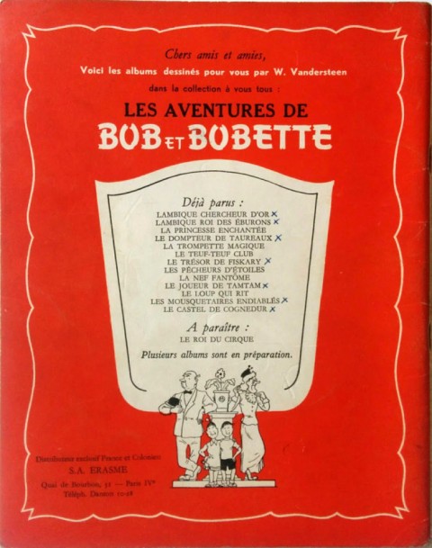 Verso de l'album Bob et Bobette Tome 1 Lambique chercheur d'or