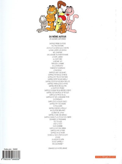 Verso de l'album Garfield Tome 1 Prend du poids