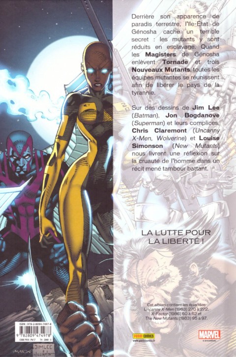 Verso de l'album X-Men : X-tinction programmée