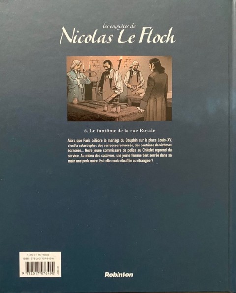 Verso de l'album Les Enquêtes de Nicolas Le Floch Tome 3 Le fantôme de la rue Royale