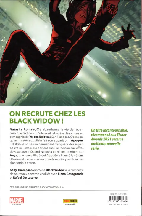 Verso de l'album Black Widow Tome 2 Tragique apogée