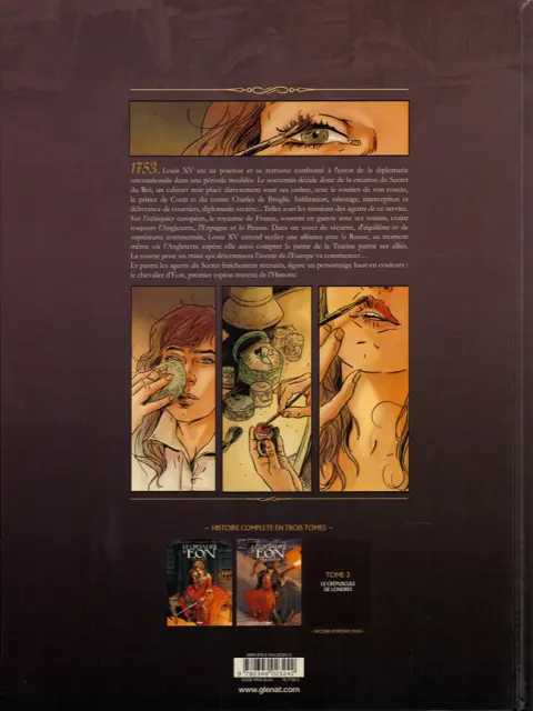Verso de l'album Le chevalier d'Éon Tome 2 La conspiration de Saint-Pétersbourg