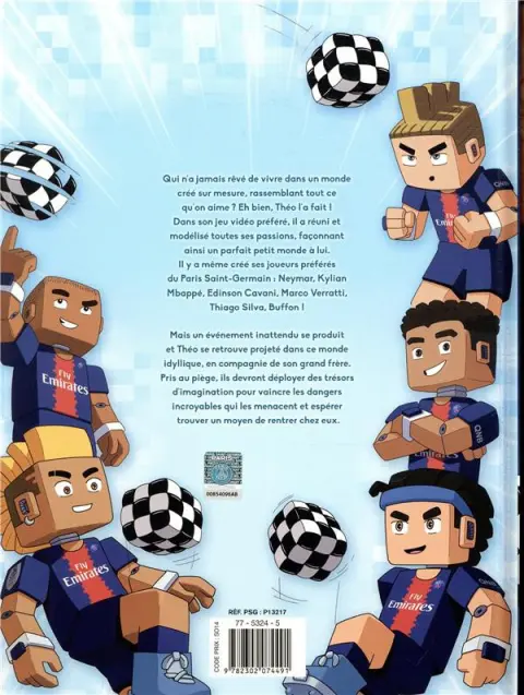 Verso de l'album PSG craft Tome 1 Cube du monde