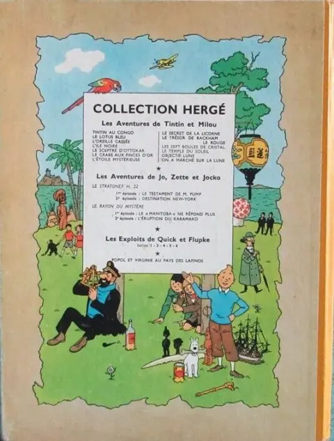 Verso de l'album Tintin Tome 5 Le lotus bleu