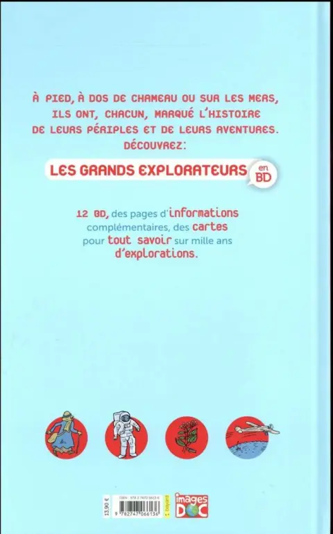 Verso de l'album Les grands explorateurs en BD