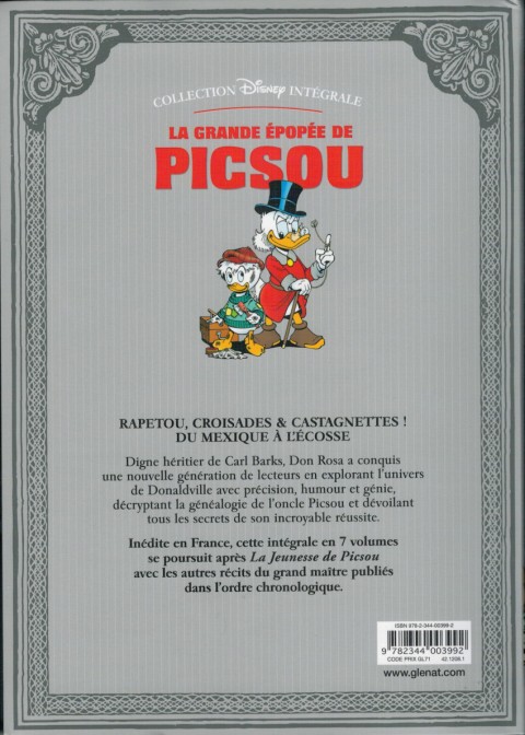 Verso de l'album La Grande Épopée de Picsou Tome VII Le Retour du Chevalier noir et autres histoires