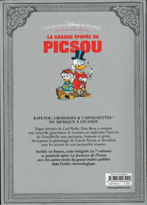 Verso de l'album La Grande Épopée de Picsou Tome VII Le Retour du Chevalier noir et autres histoires