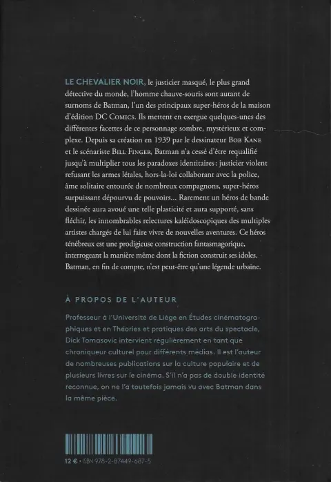Verso de l'album Batman - Une légende urbaine