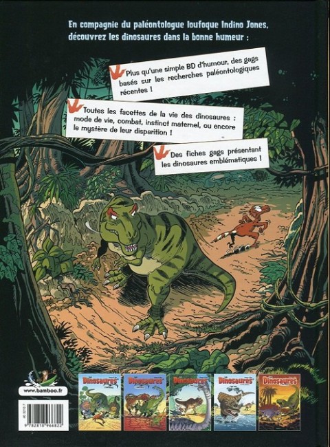 Verso de l'album Les Dinosaures en BD Tome 5