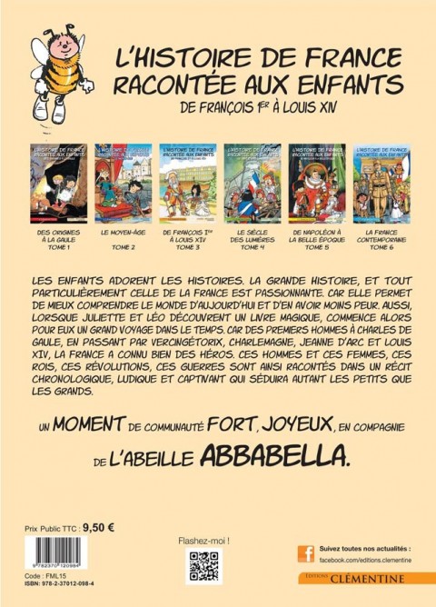 Verso de l'album L'Histoire de France racontée aux enfants Tome 3 De François Ier à Louis XIV