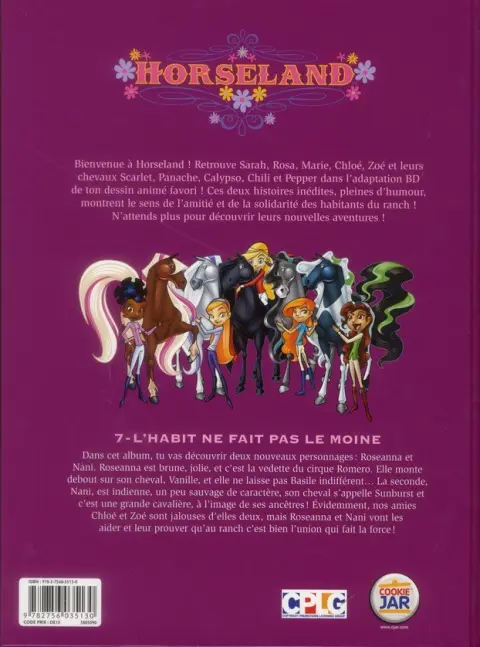 Verso de l'album Horseland Tome 7 L'habit ne fait pas le moine