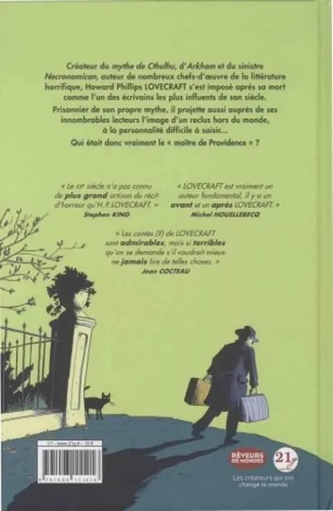Verso de l'album Howard P. Lovecraft - Celui qui écrivait dans les ténèbres