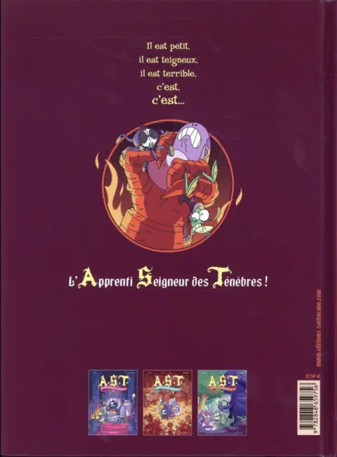 Verso de l'album A.S.T. - L'Apprenti Seigneur des Ténèbres Tome 4 Le feu aux trousses !
