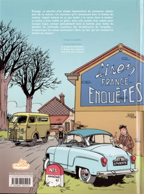 Verso de l'album Une aventure de Jacques Gipar Tome 4 La femme du notaire