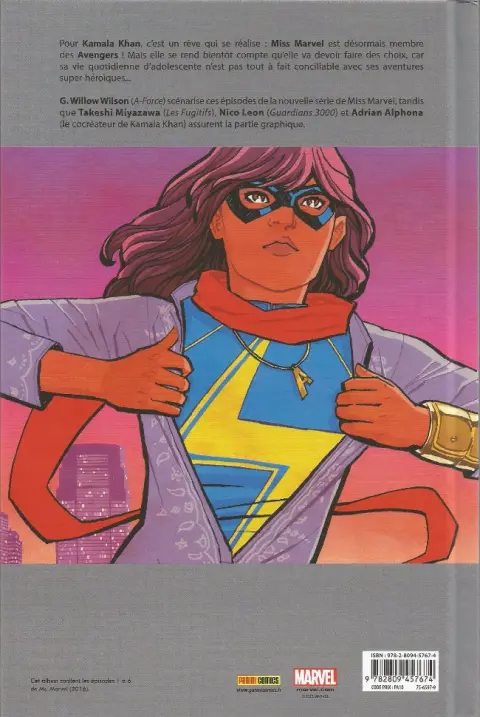 Verso de l'album Ms. Marvel Tome 4 Super célèbre