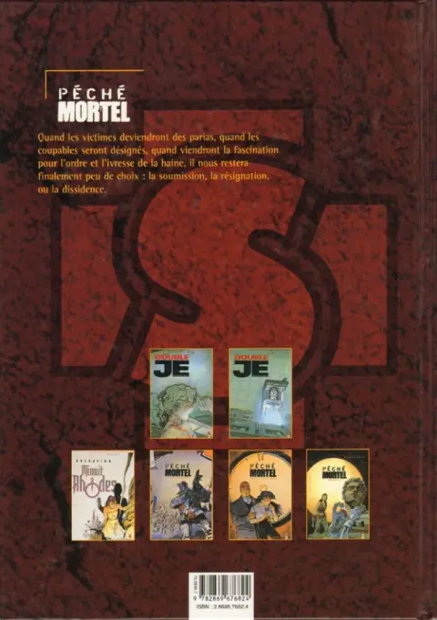 Verso de l'album Péché Mortel Tome 3 Résistances