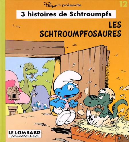 Couverture de l'album 3 histoires de Schtroumpfs Tome 12 Les schtroumpfosaures