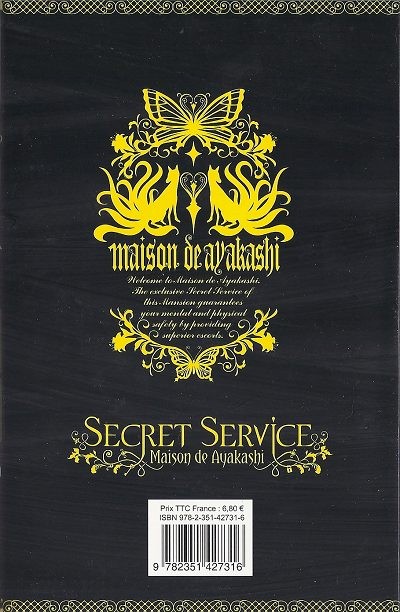 Verso de l'album Secret service - Maison de Ayakashi 3