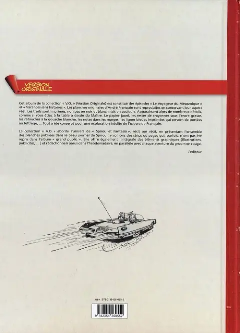Verso de l'album Spirou et Fantasio - L'intégrale Version Originale Tome 4 Le voyageur du Mésozoïque