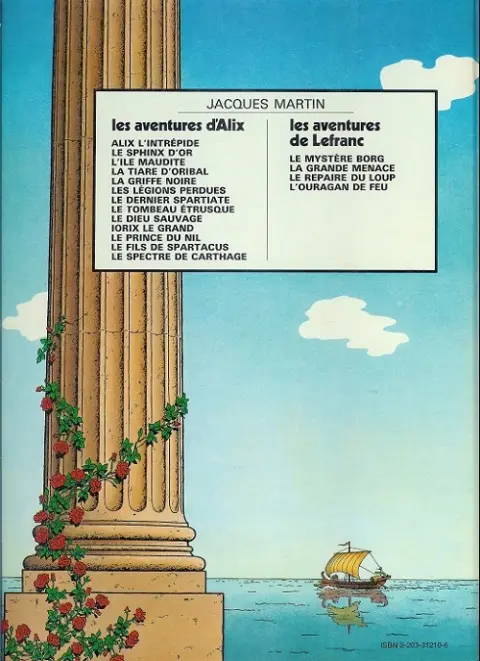 Verso de l'album Alix Tome 1 Alix l'intrépide