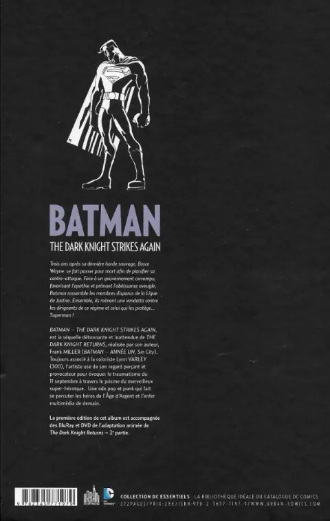 Verso de l'album Batman - Dark Knight : La relève The Dark Knight Strikes Again