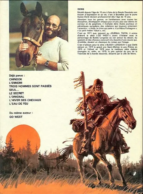 Verso de l'album Buddy Longway Tome 5 Le secret