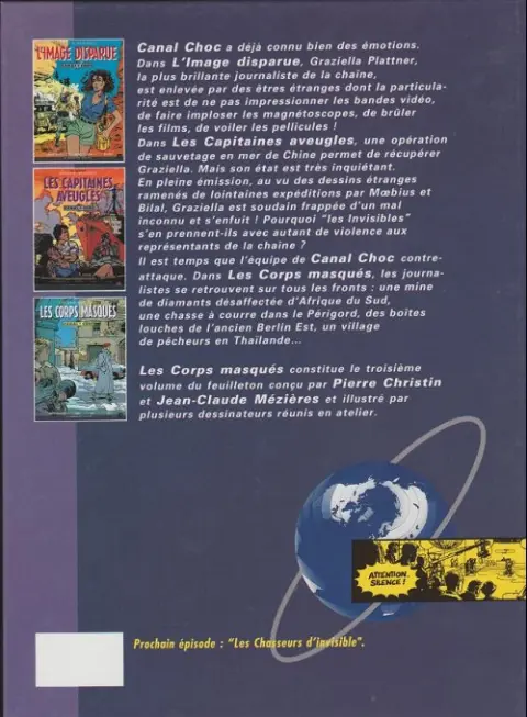 Verso de l'album Canal Choc Tome 3 Les corps masqués