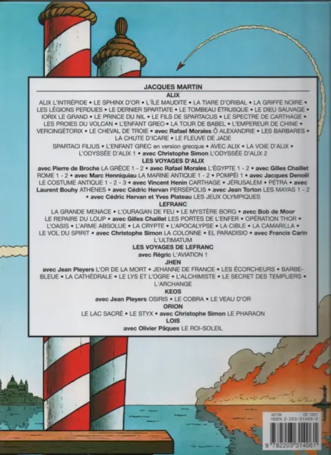 Verso de l'album Lefranc Tome 6 Opération Thor