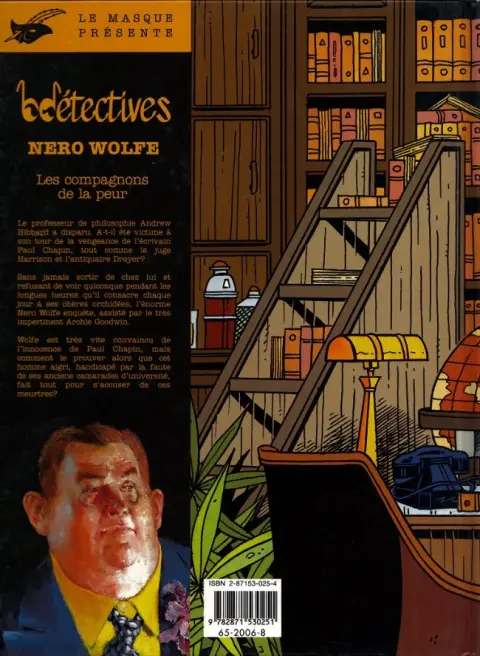 Verso de l'album Nero Wolfe Tome 1 Les compagnons de la peur