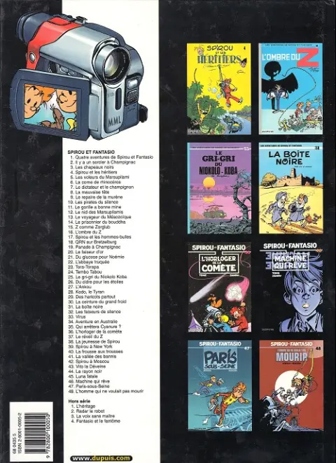 Verso de l'album Spirou et Fantasio Tome 3 Les chapeaux noirs